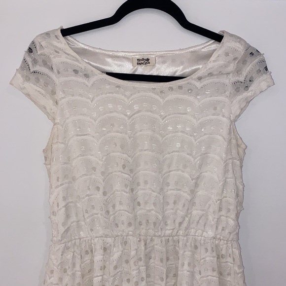 Molly Bracken Off White Mini Laced Dress Short Sleeves - Picture 2 of 10